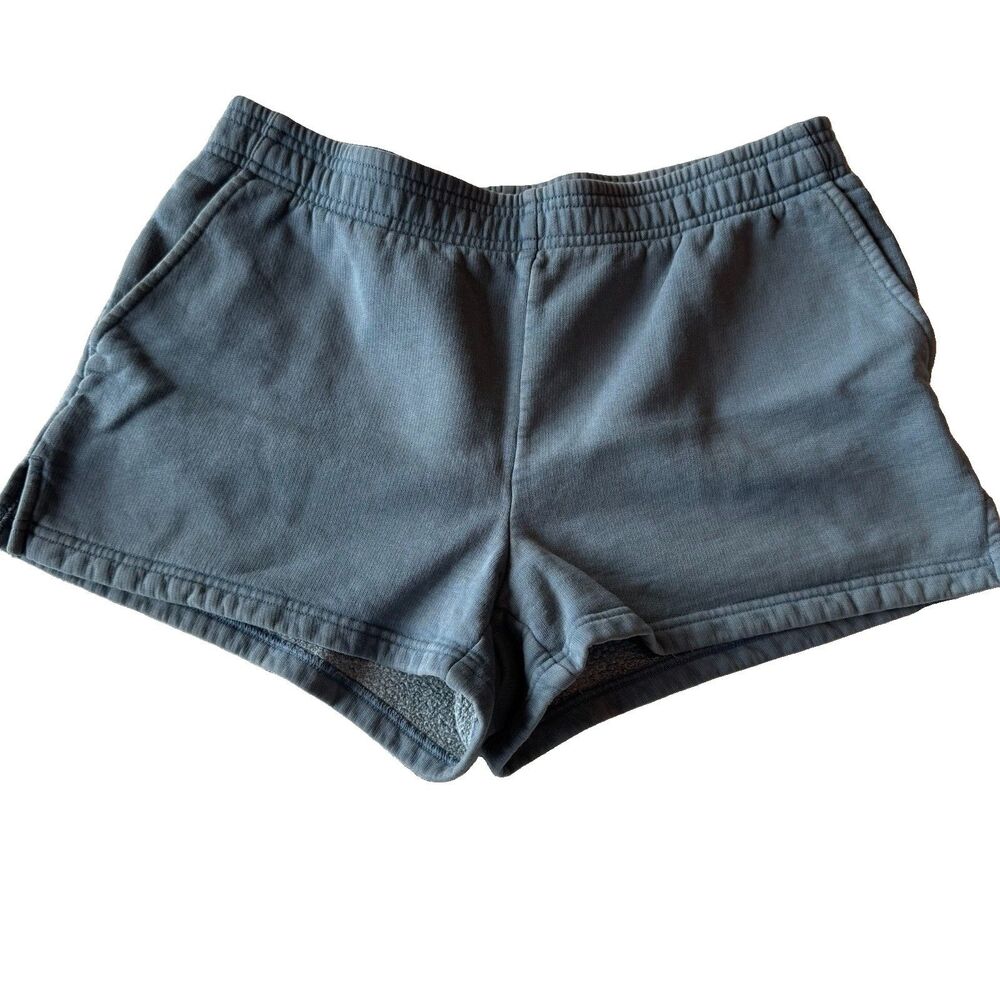 Aritzia TNA Women’s Blue Fleece Sweat Shorts XS Elastic Waist Pockets